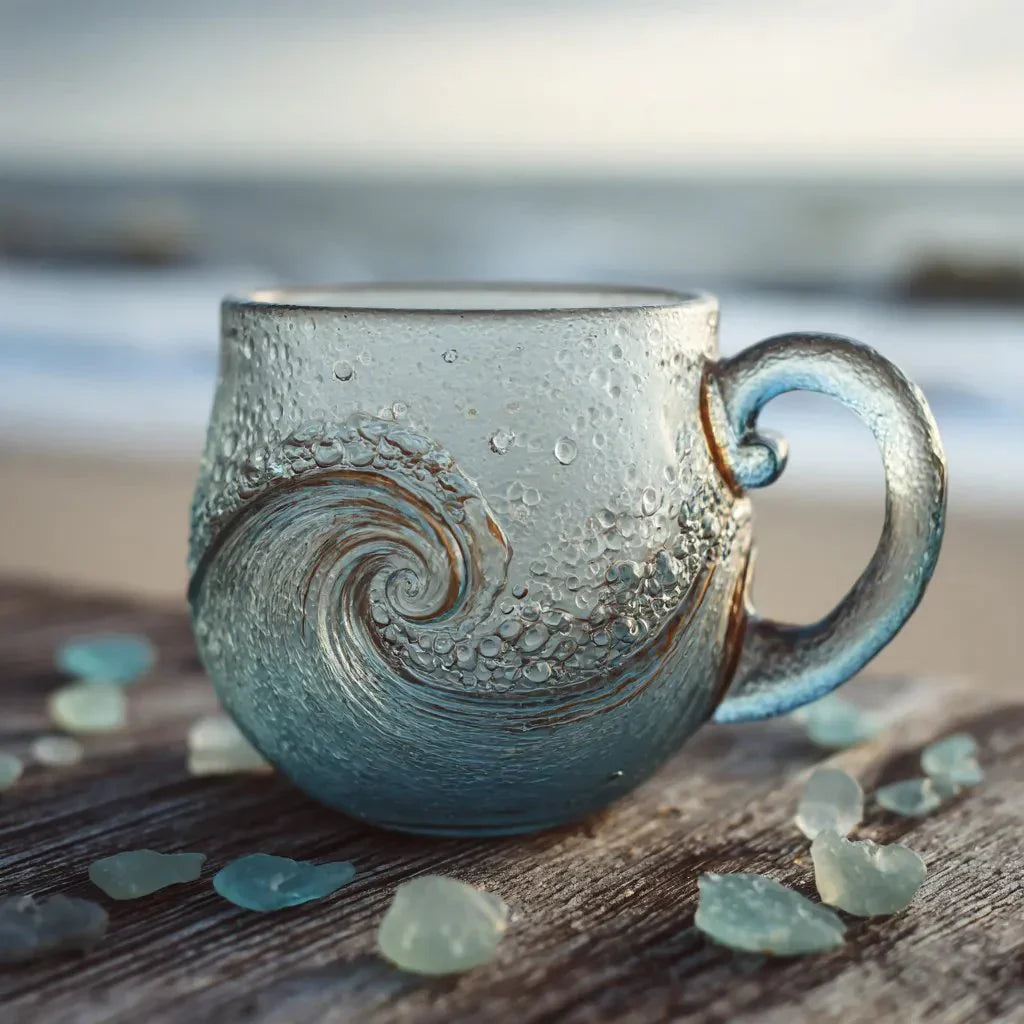 šChristmas Best Giftsš„ Unique Handcrafted Sea Glass Ocean Wave MugšFree Gifts