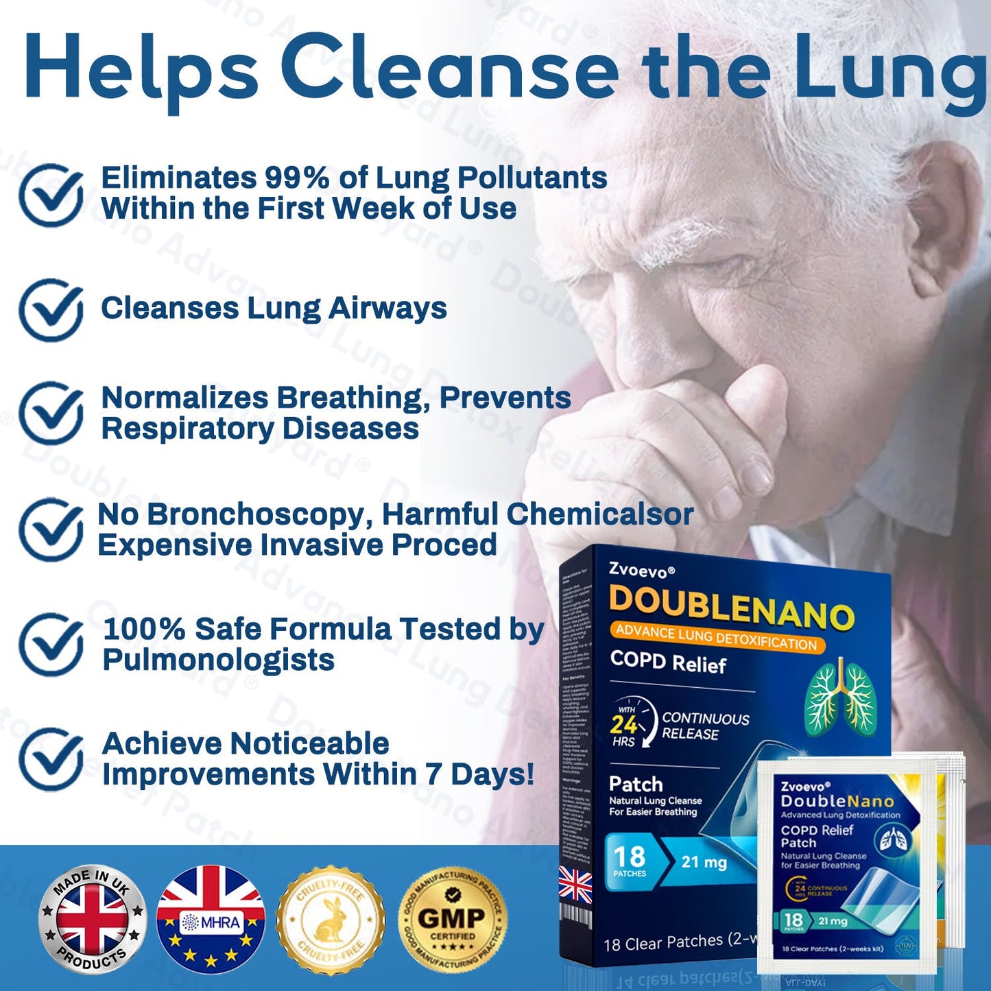 🌿🌟MHRA Approved|Zvoevo® DoubleNano COPD Relief Patch (💝 Cough, wheezing, shortness of breath, sputum, stuffy nose, bronchitis, bronchitis, allergy symptoms, lung discomfort🫁)
