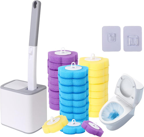 🎉Disposable Toilet Brush, Toilet Bowl Cleaning System,Powerful Cleaning, Disposable Toilet Cleaner,with 18 Toilet Wand Refills, for Toilet Bowl Cleaners,Bathroom Cleaning Brand: Generic