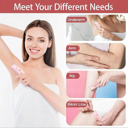 🎉❤️ LAST DAY PROMOTION - 50% OFF❤️flysmus® 2-in-1 Women’s Electric Shaver – Dual Head Precision Trimmer(Painlessly trims hair on the bikini area, face, underarms, and legs, with IPX7 waterproof protection)