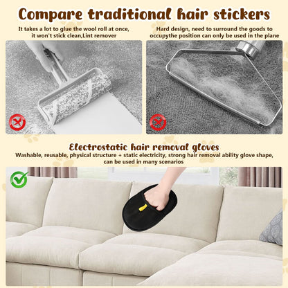 🔥BUY 1 GET 1 FREE🔥🐶🧤flysmus® Pet Hair Remover Electrostatic Gloves – Double-Sided Efficient, Soft Silicone & Washable Reusable (Versatile Home+Car)!