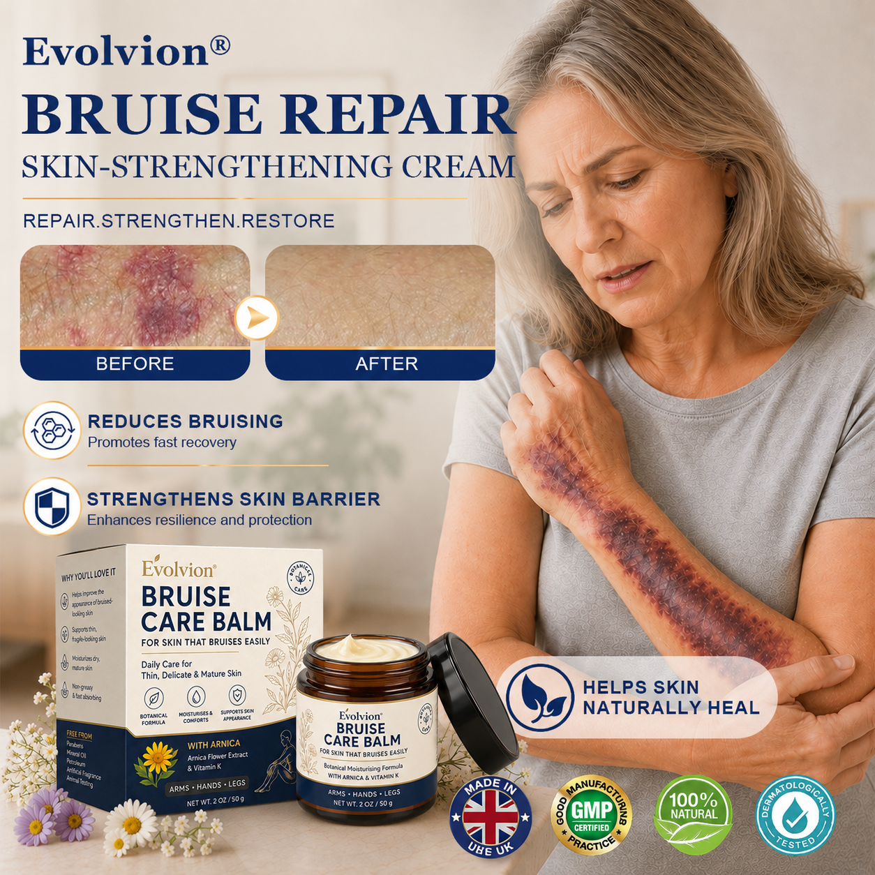 ✨✨Evolvion® Bruise Care Balm  Skin-Strengthening Formula for Mature Skin