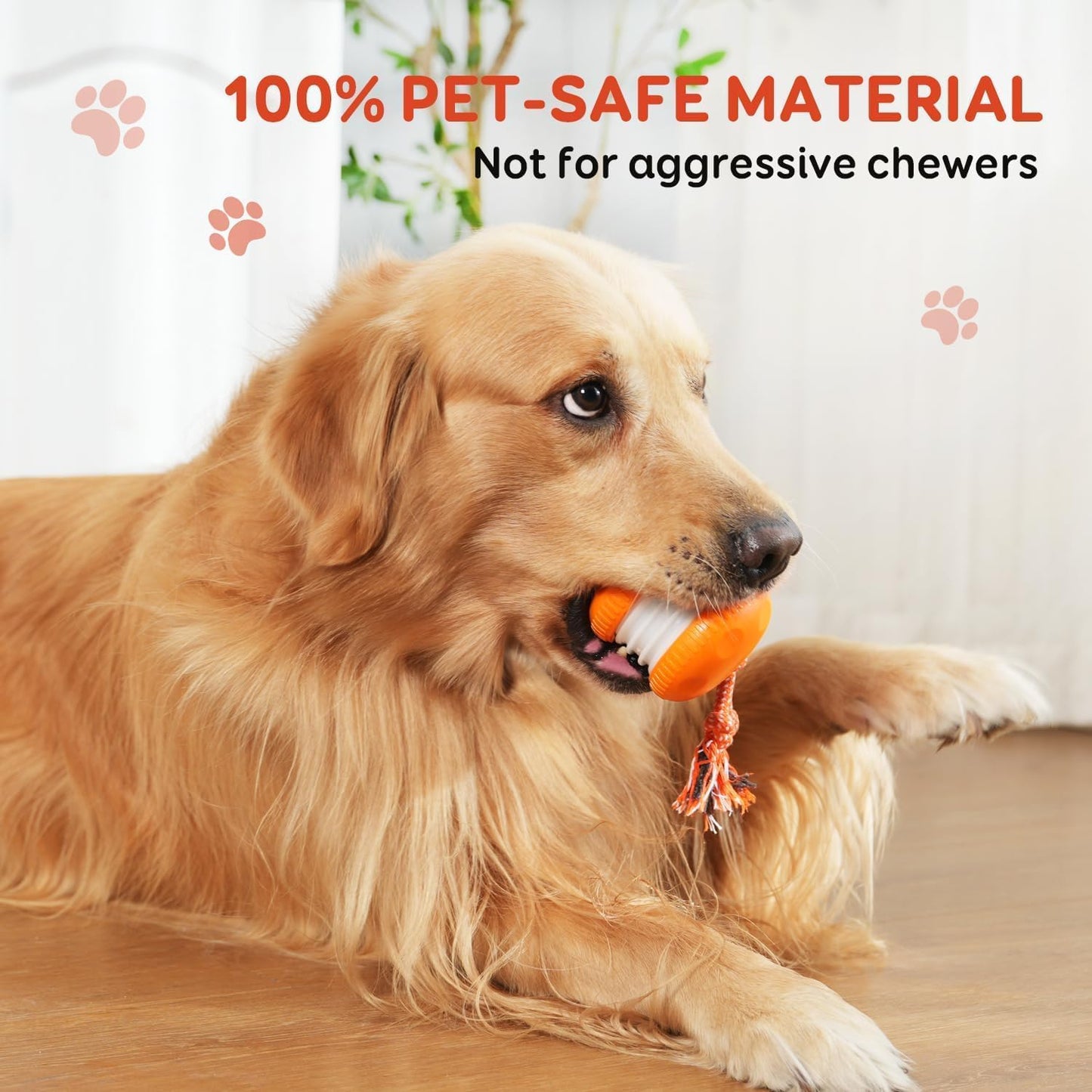 🎉Interactive Dog Toys, Random Path Electric Automatic Moving and Rolling Dogs Toy with Rope for Small Medium Large Dogs, Motion-Activated Dog Stimulation Toy for Boredom Relief (Orange)