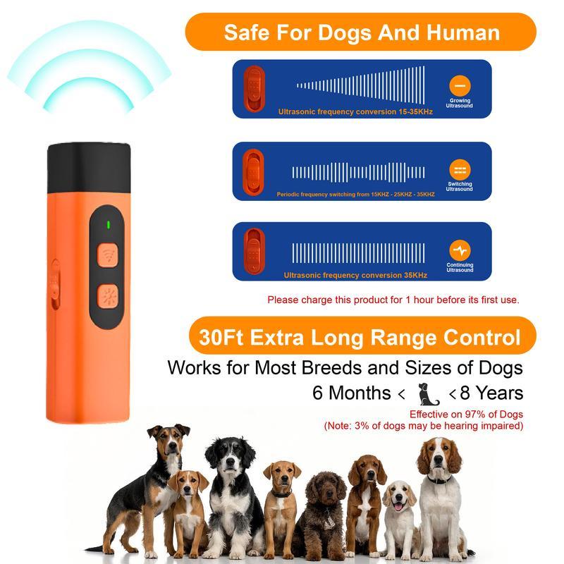 🎉🎉Dog Bark Deterrent,Rechargeable Sonic Dog Repeller,Safe 25KHz Sonic Frequency Transmitter,Anti Bark Device for Dogs,50ft Range Professional Dog Training Tool,LED Indoor/Outdoor Barking Silencer.