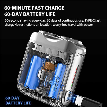 🔥HOT SALE 50% OFF🔥flysmus® Mini Electric Shaver for Men Magnetic Dual-Blade Razor USB-Rechargeable Pocket Groomer Ultra-Compact Travel Shaver for Car Office Home Daily Care Smooth