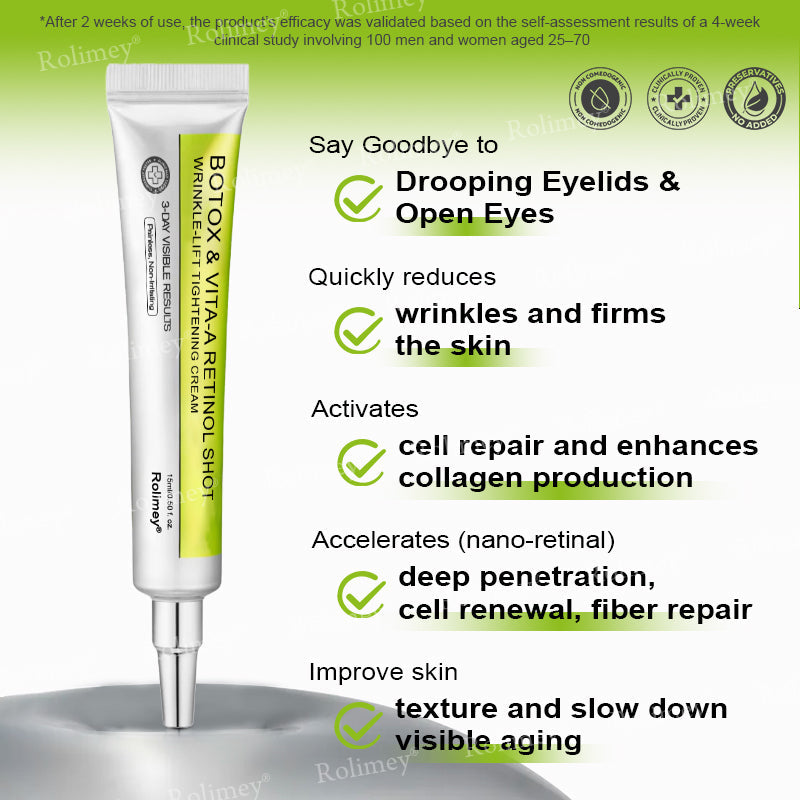 💫💯Made and shipped from the UK 💫Rolimey® Botox & Vita-A Retinol Shot Wrinkle-Lift Tightening cream - Last Day Promotion 50% OFF