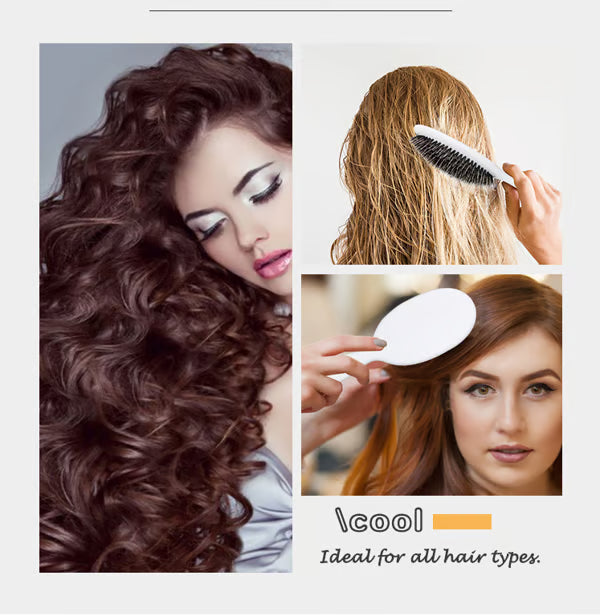 🔥HOT SALE 50% OFF🔥flysmus® Premium Boar Bristle Hair Brush – Smoother, Stronger, Shinier Hair with Nylon Bristles & Microsphere Massaging Technology