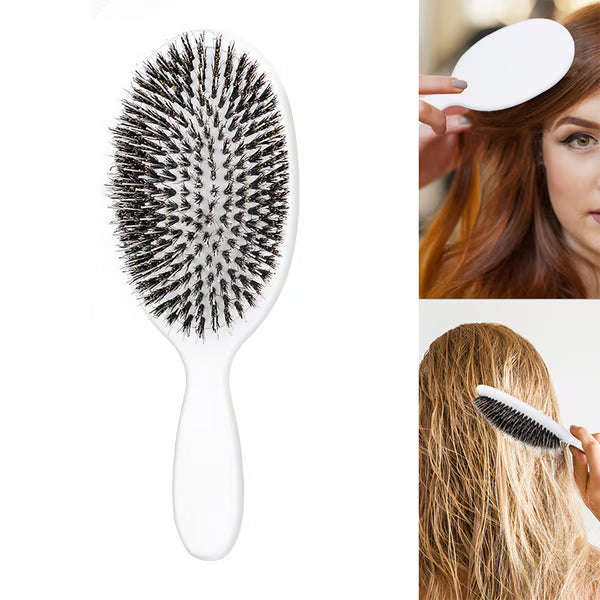 🔥HOT SALE 50% OFF🔥flysmus® Premium Boar Bristle Hair Brush – Smoother, Stronger, Shinier Hair with Nylon Bristles & Microsphere Massaging Technology