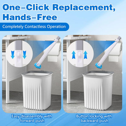 🎉Disposable Toilet Brush, Toilet Bowl Cleaning System,Powerful Cleaning, Disposable Toilet Cleaner,with 18 Toilet Wand Refills, for Toilet Bowl Cleaners,Bathroom Cleaning Brand: Generic