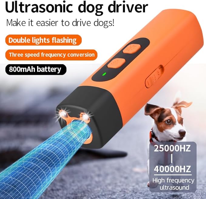 🎉🎉Dog Bark Deterrent,Rechargeable Sonic Dog Repeller,Safe 25KHz Sonic Frequency Transmitter,Anti Bark Device for Dogs,50ft Range Professional Dog Training Tool,LED Indoor/Outdoor Barking Silencer.