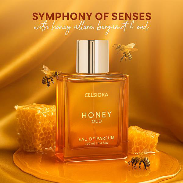 🍯👑New Year Sale: 50% OFF🎉Honey Oud Eau de Parfum | 100 ml (3.4 fl oz) | Luxurious Floral-Spicy Blend with Patchouli, Vanilla & Bergamot | Clean, Vegan & Cruelty-Free