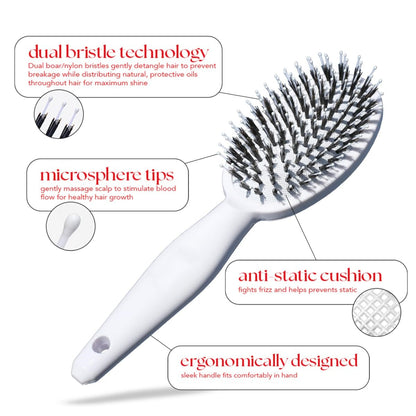🔥HOT SALE 50% OFF🔥flysmus® Premium Boar Bristle Hair Brush – Smoother, Stronger, Shinier Hair with Nylon Bristles & Microsphere Massaging Technology
