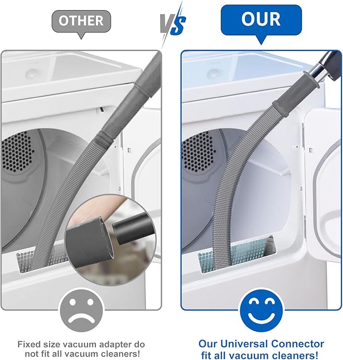 🎉Dryer Vent Cleaner kit Dryer Lint Vacuum Attachment with Stretch Universal Connector, Dryer Vent Cleaning Tool Vacuum Hose Lint Remover