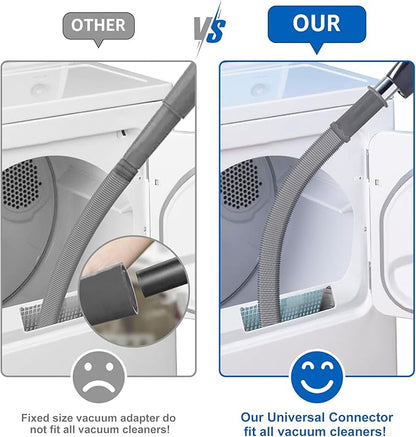 🎉Dryer Vent Cleaner kit Dryer Lint Vacuum Attachment with Stretch Universal Connector, Dryer Vent Cleaning Tool Vacuum Hose Lint Remover