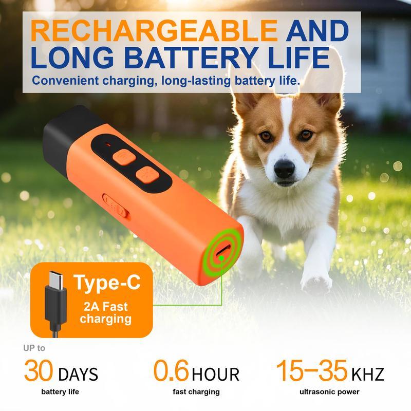 🎉🎉Dog Bark Deterrent,Rechargeable Sonic Dog Repeller,Safe 25KHz Sonic Frequency Transmitter,Anti Bark Device for Dogs,50ft Range Professional Dog Training Tool,LED Indoor/Outdoor Barking Silencer.