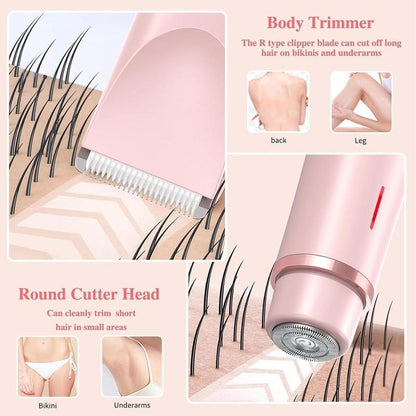 🎉❤️ LAST DAY PROMOTION - 50% OFF❤️flysmus® 2-in-1 Women’s Electric Shaver – Dual Head Precision Trimmer(Painlessly trims hair on the bikini area, face, underarms, and legs, with IPX7 waterproof protection)