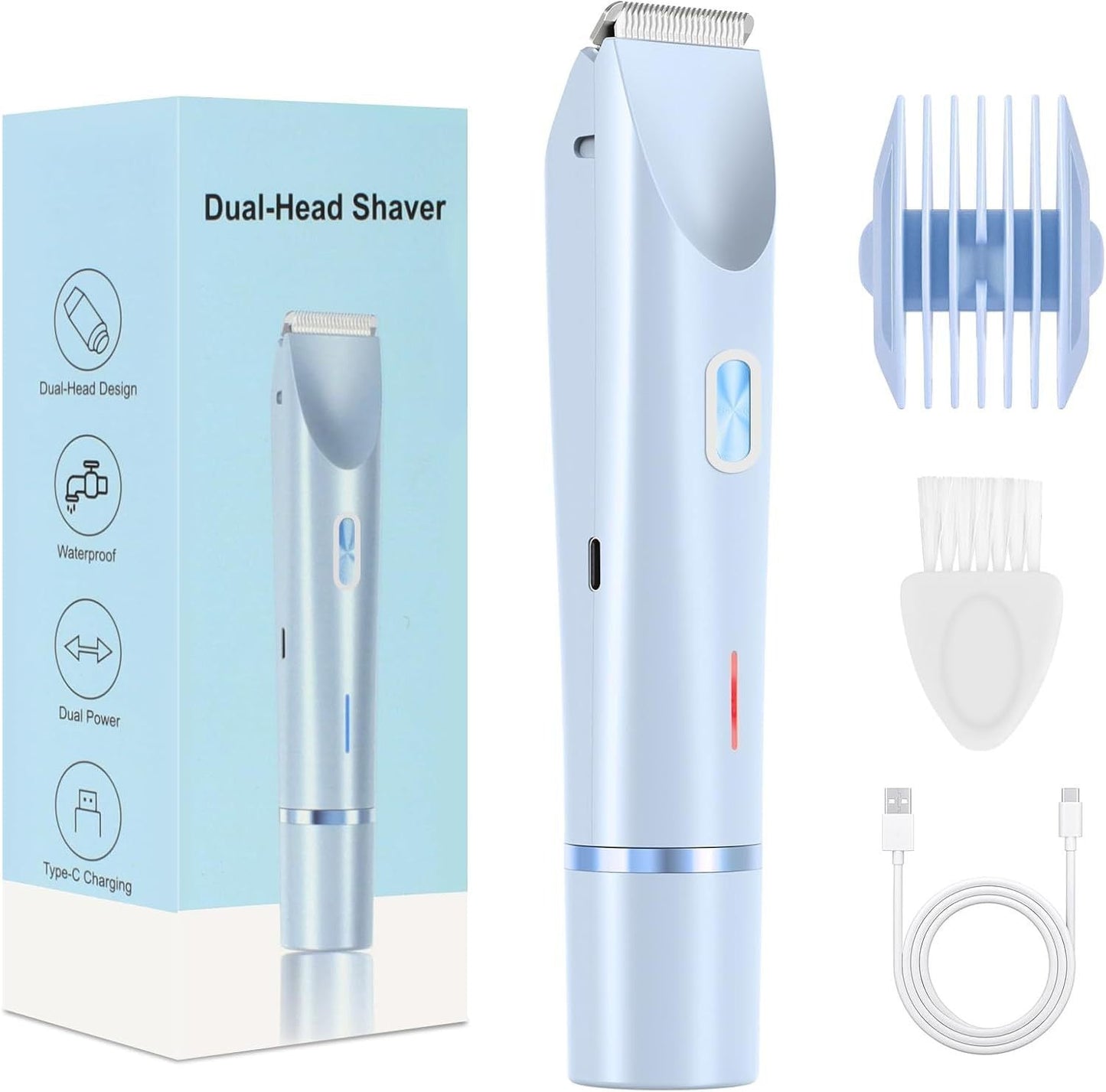 🎉❤️ LAST DAY PROMOTION - 50% OFF❤️flysmus® 2-in-1 Women’s Electric Shaver – Dual Head Precision Trimmer(Painlessly trims hair on the bikini area, face, underarms, and legs, with IPX7 waterproof protection)
