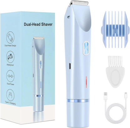 🎉❤️ LAST DAY PROMOTION - 50% OFF❤️flysmus® 2-in-1 Women’s Electric Shaver – Dual Head Precision Trimmer(Painlessly trims hair on the bikini area, face, underarms, and legs, with IPX7 waterproof protection)