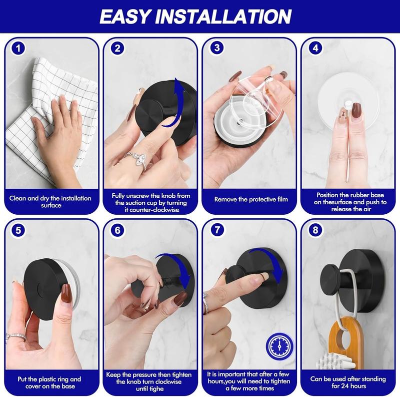 💐💐Suction Cup Hooks for Shower, Removable Towel Hooks for Bathroom Window Glass Door Wall, Bath Robe Looafh Wreath Hook for Hanging