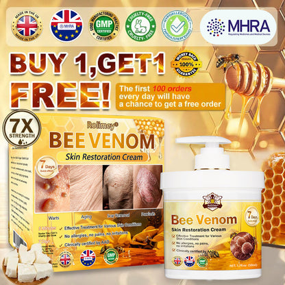 🌿👨‍⚕️Rolimey® Bee Venom Skin Restoration Cream（Anti-aging, Hydrating, Skin Repair, Even Tone, Acne and Dark Spot Treatment, Wart and Mole Removal, Psoriasis Relief)