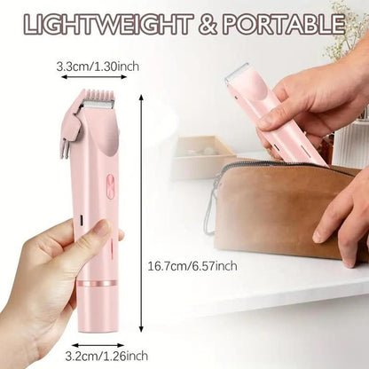 🎉❤️ LAST DAY PROMOTION - 50% OFF❤️flysmus® 2-in-1 Women’s Electric Shaver – Dual Head Precision Trimmer(Painlessly trims hair on the bikini area, face, underarms, and legs, with IPX7 waterproof protection)