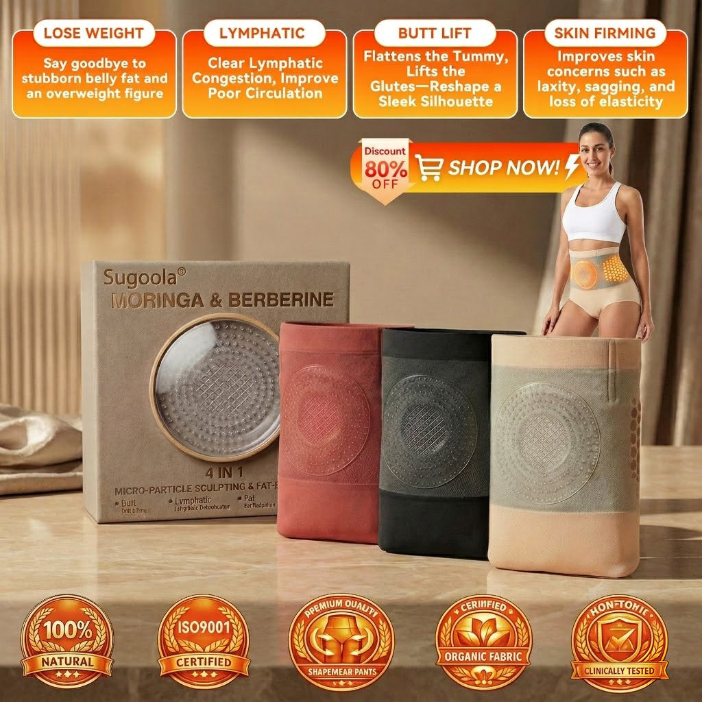 👩‍⚕️👩‍⚕️Sugoola® 𝐌𝐨𝐫𝐢𝐧𝐠𝐚 & 𝐁𝐞𝐫𝐛𝐞𝐫𝐢𝐧𝐞 4‑In‑1 Micro‑Particle Sculpting & Fat‑Burn Shorts