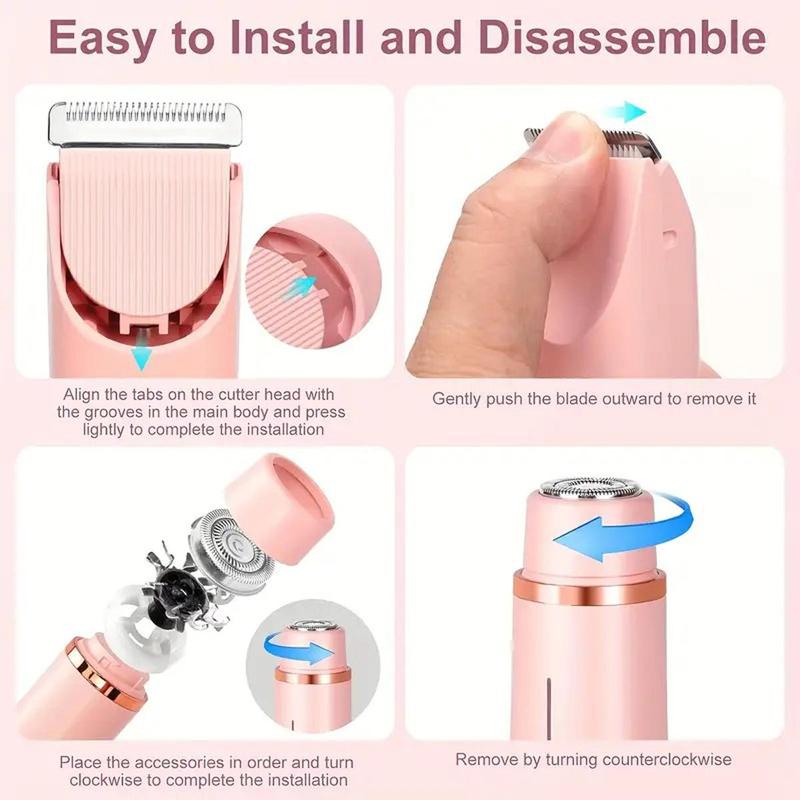 🎉❤️ LAST DAY PROMOTION - 50% OFF❤️flysmus® 2-in-1 Women’s Electric Shaver – Dual Head Precision Trimmer(Painlessly trims hair on the bikini area, face, underarms, and legs, with IPX7 waterproof protection)