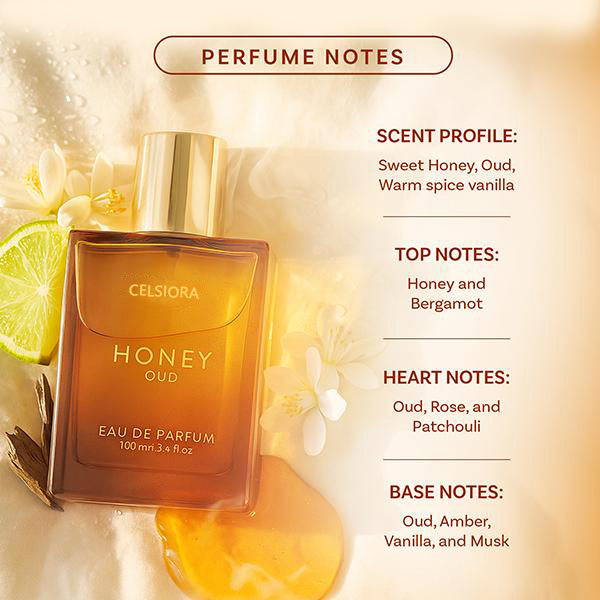🍯👑New Year Sale: 50% OFF🎉Honey Oud Eau de Parfum | 100 ml (3.4 fl oz) | Luxurious Floral-Spicy Blend with Patchouli, Vanilla & Bergamot | Clean, Vegan & Cruelty-Free