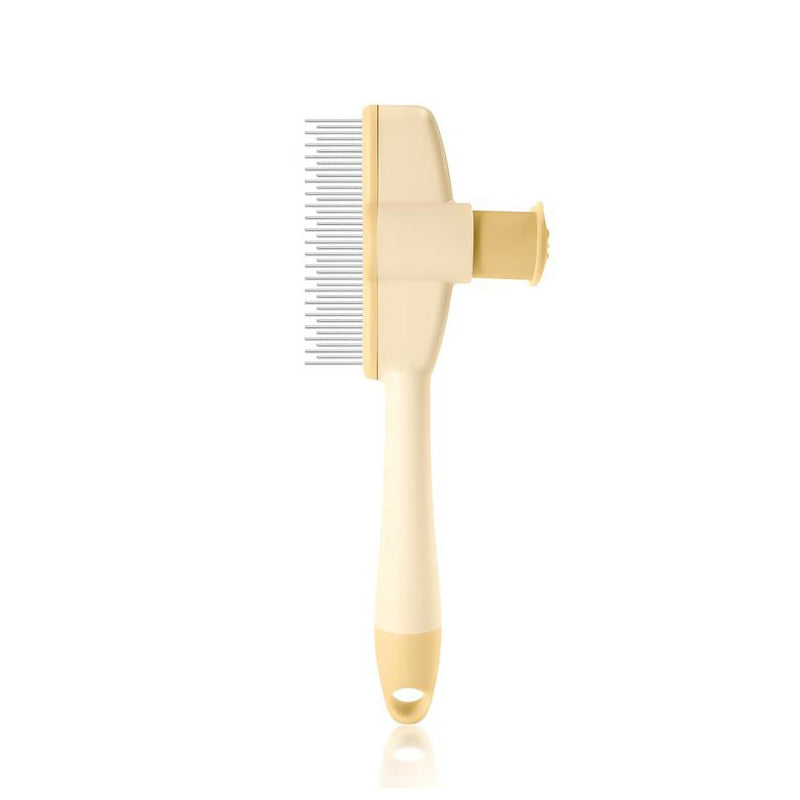 🐾🧤flysmus® Pet Hair Removal Comb & Flea Comb with Release Button for Cats & Dogs - Grooming Brush for Short/Long Hair