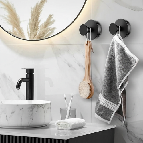 💐💐Suction Cup Hooks for Shower, Removable Towel Hooks for Bathroom Window Glass Door Wall, Bath Robe Looafh Wreath Hook for Hanging