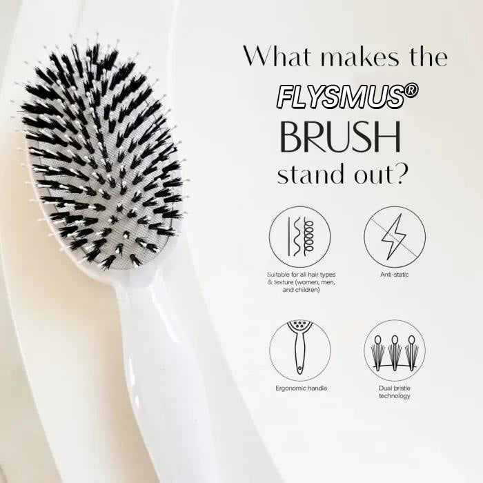 🔥HOT SALE 50% OFF🔥flysmus® Premium Boar Bristle Hair Brush – Smoother, Stronger, Shinier Hair with Nylon Bristles & Microsphere Massaging Technology