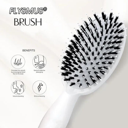 🔥HOT SALE 50% OFF🔥flysmus® Premium Boar Bristle Hair Brush – Smoother, Stronger, Shinier Hair with Nylon Bristles & Microsphere Massaging Technology