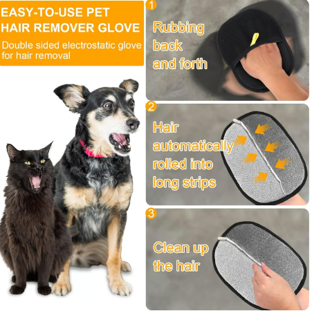 🔥BUY 1 GET 1 FREE🔥🐶🧤flysmus® Pet Hair Remover Electrostatic Gloves – Double-Sided Efficient, Soft Silicone & Washable Reusable (Versatile Home+Car)!